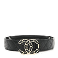 Calfskin Quilted CC Chain Belt 70 28 Black