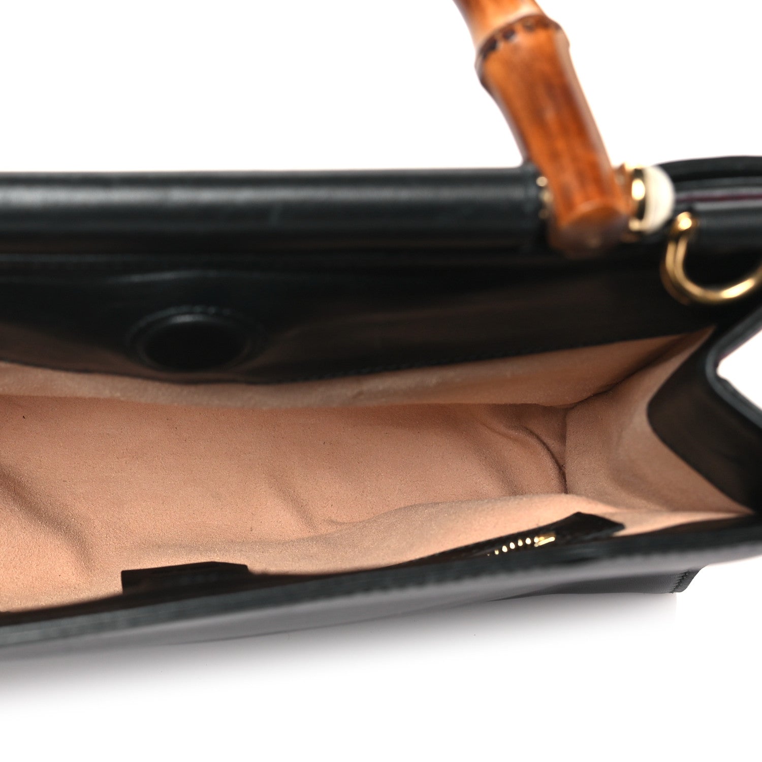 Gucci Nappa Bamboo Web Small Nymphaea Top Handle Bag Black