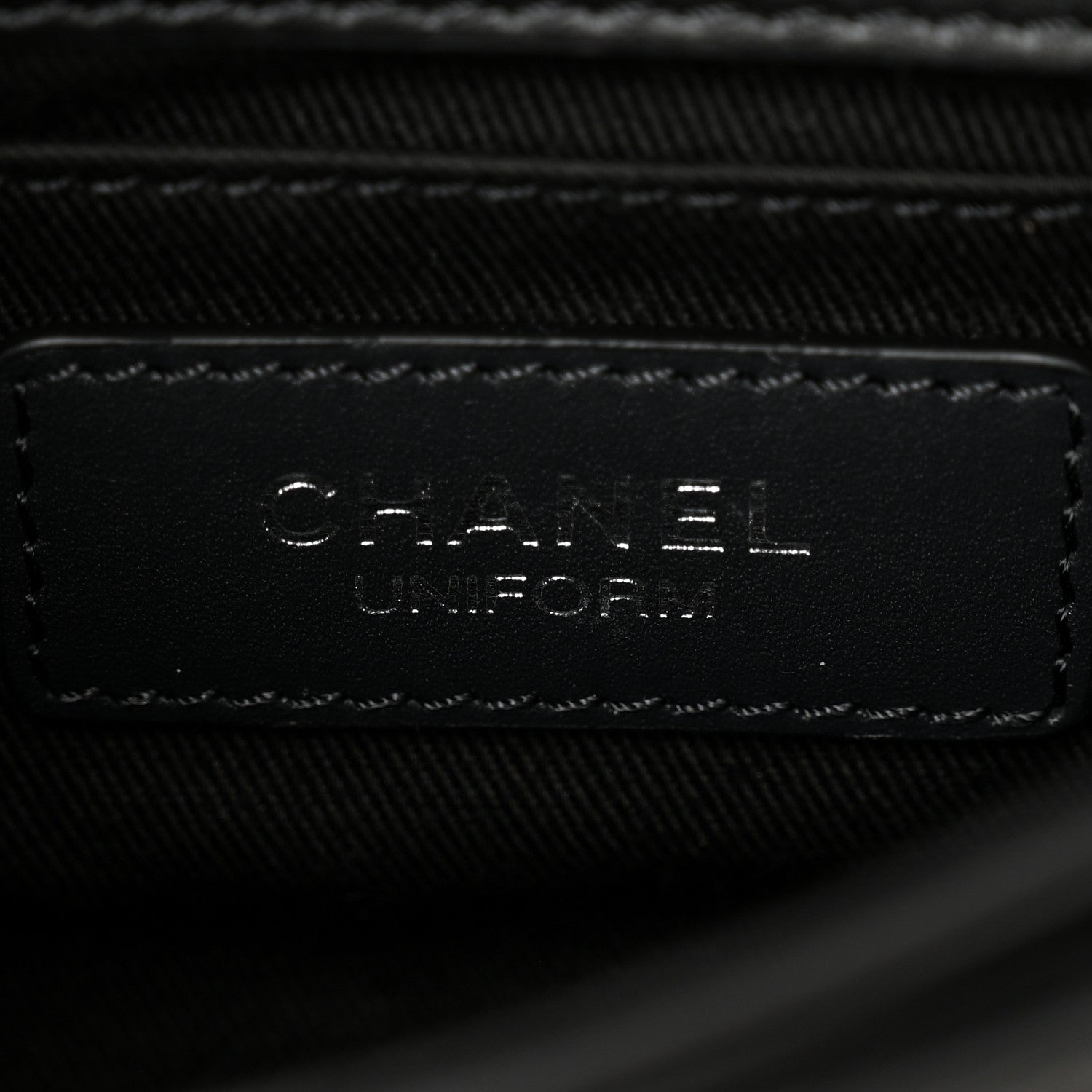 Chanel Calfskin Quilted CC Uniform Flap Belt Bag Black