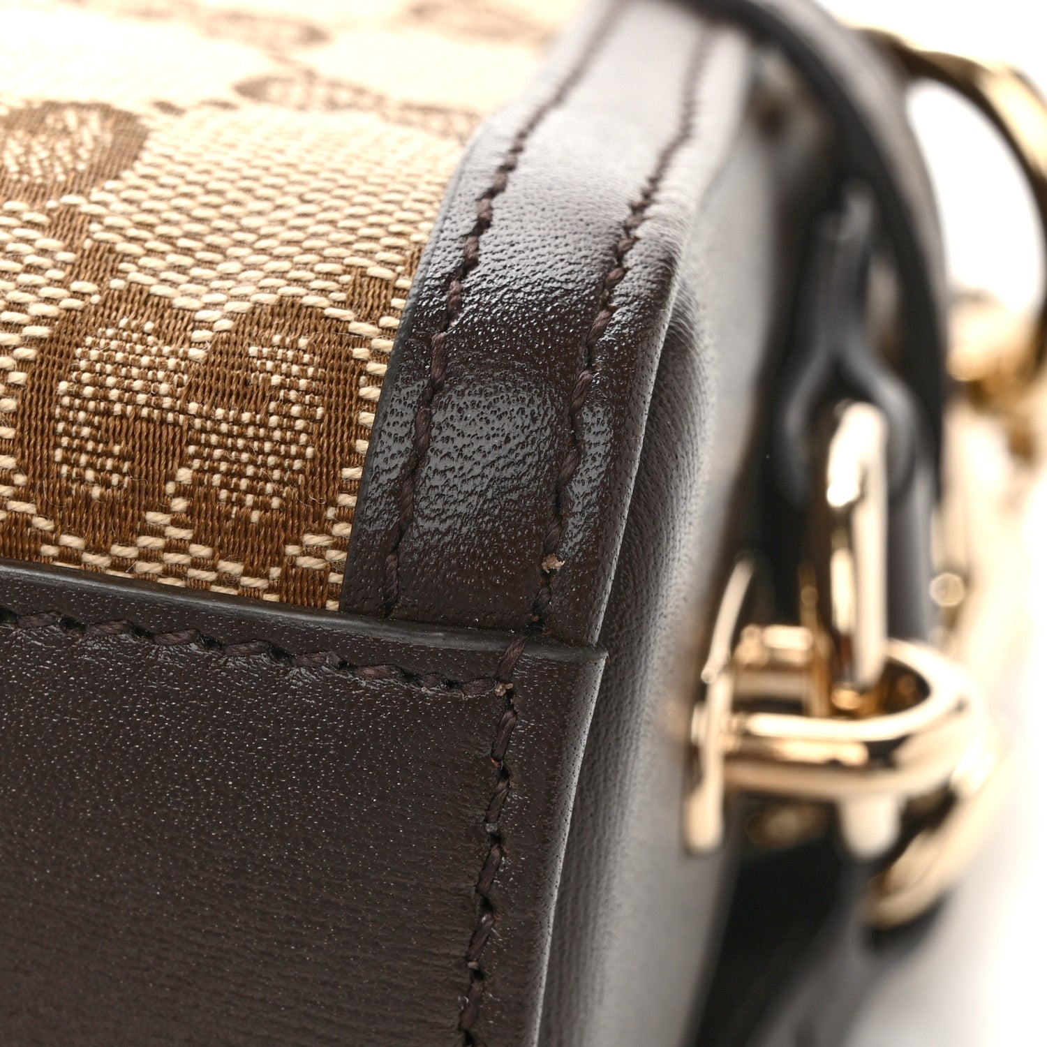 Gucci GG Monogram Small Luce Shoulder Bag Beige Ebony