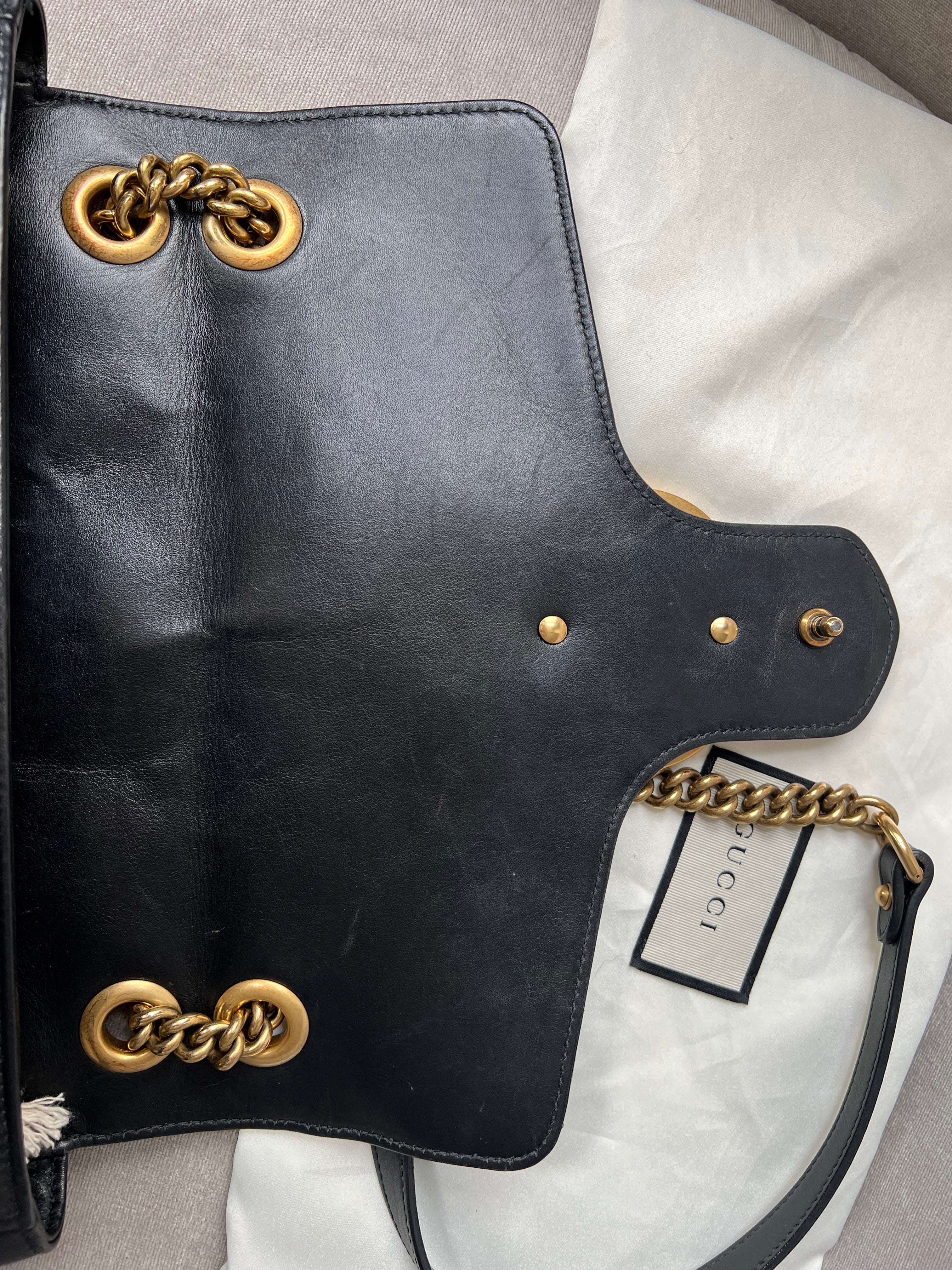 Gucci GG Black Marmont Medium Shoulder Bag