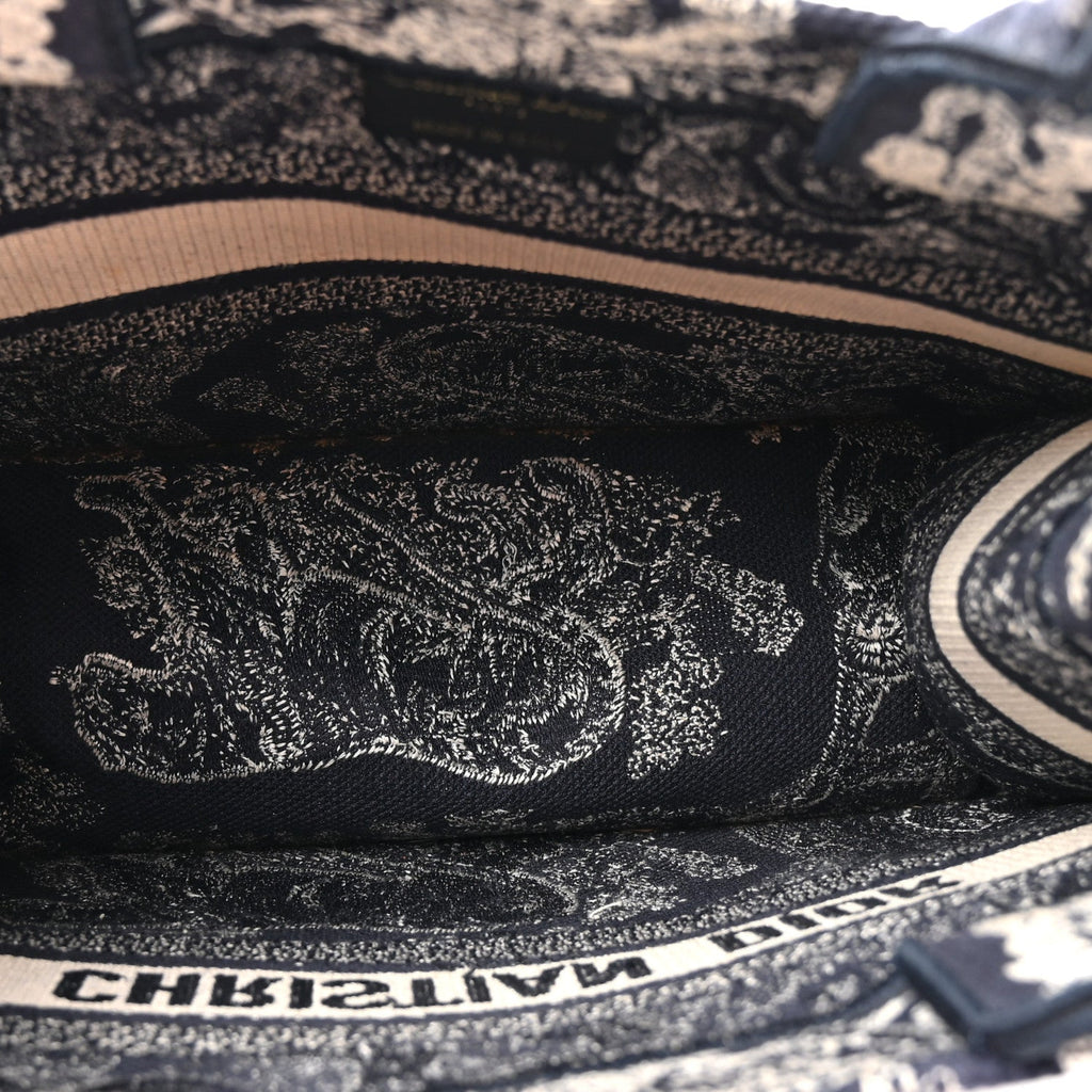 Christian Dior Calfskin Dioriviera Toile De Jouy Small Book Tote With Strap Blue Multicolor