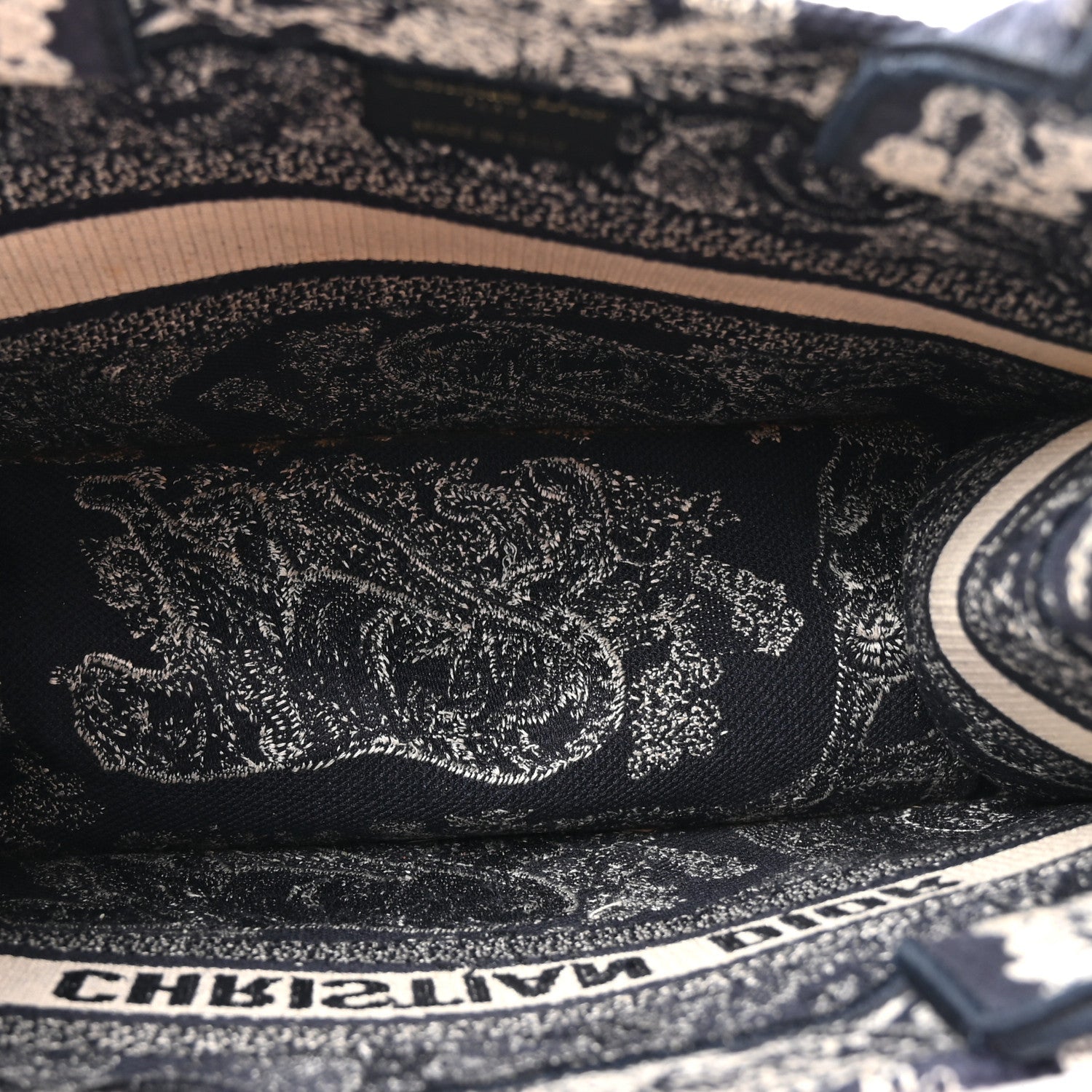 Christian Dior Calfskin Dioriviera Toile De Jouy Small Book Tote With Strap Blue Multicolor