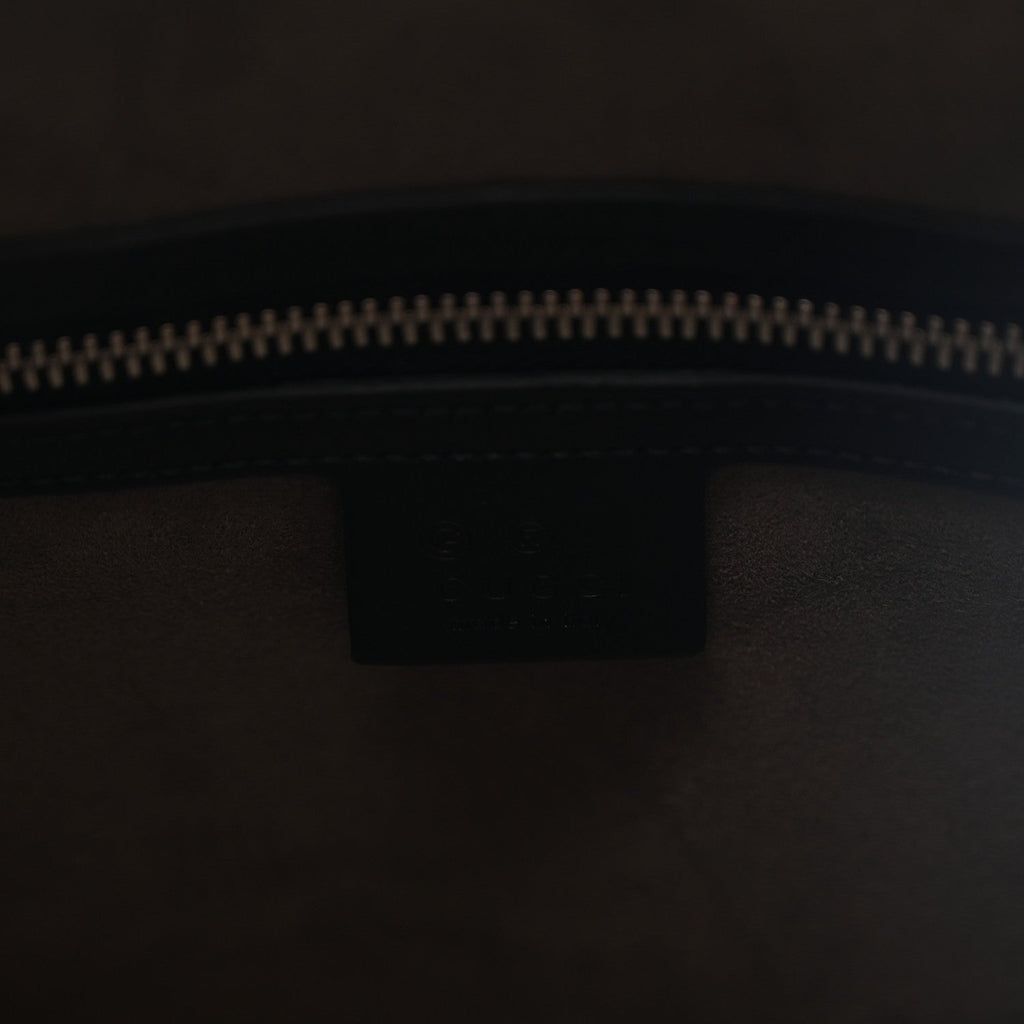 Gucci GG Supreme Monogram Selleria Calfskin Medium Duffle Beige Ebony Black