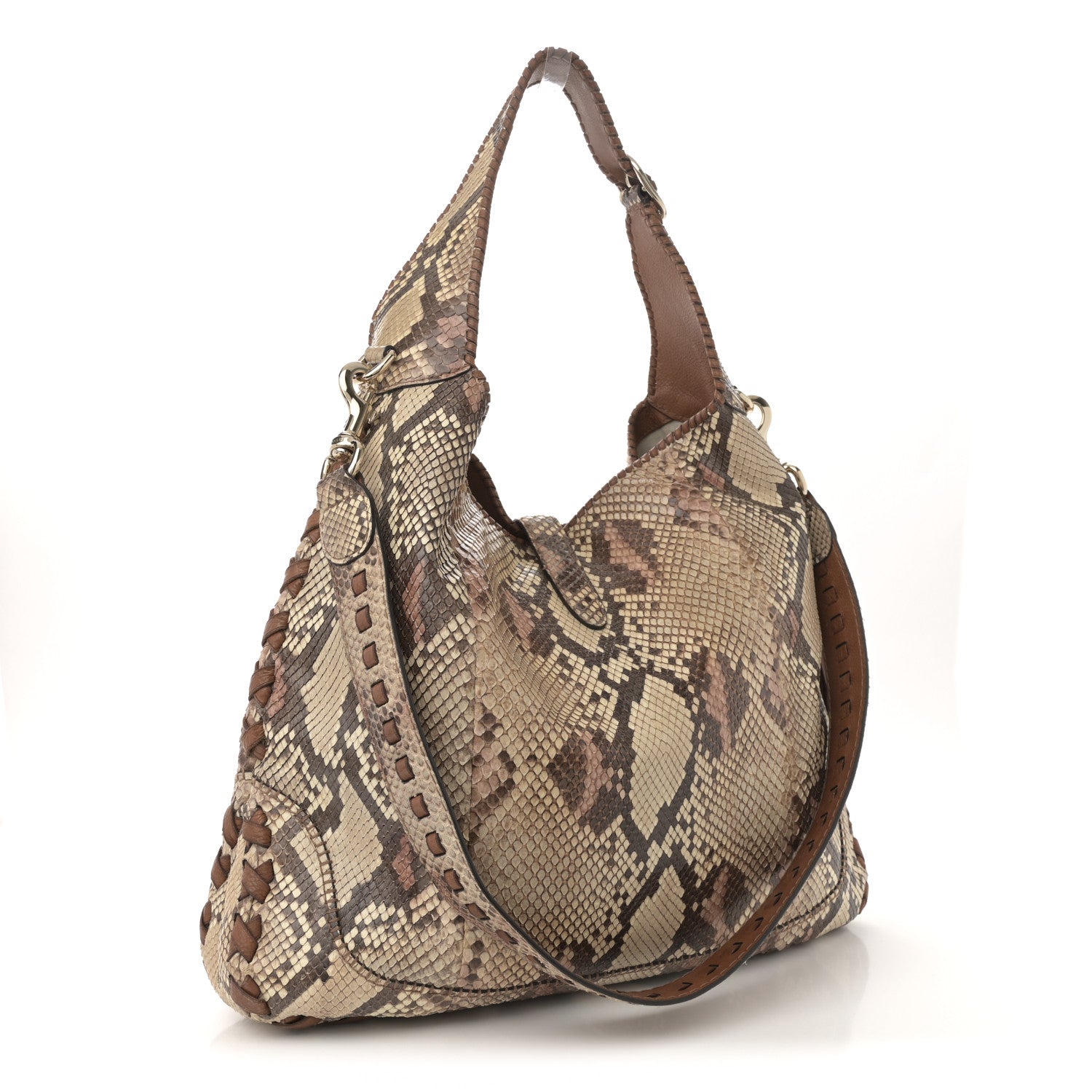 Gucci Snakeskin Large New Jackie Shoulder Bag Multicolor