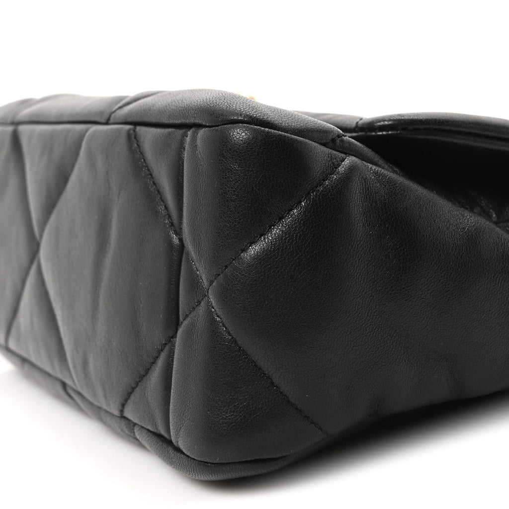 Chanel Lambskin Quilted Medium Chanel 19 Flap Black