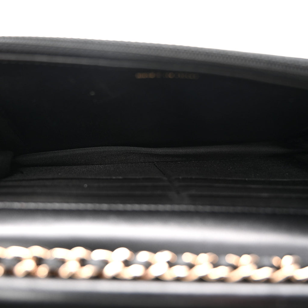 Chanel Lambskin Quilted Chain Around Wallet On Chain WOC Black
