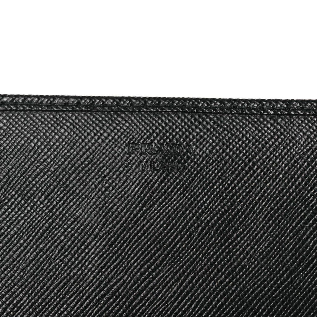 Prada Saffiano Metal Large Chain Wallet Black