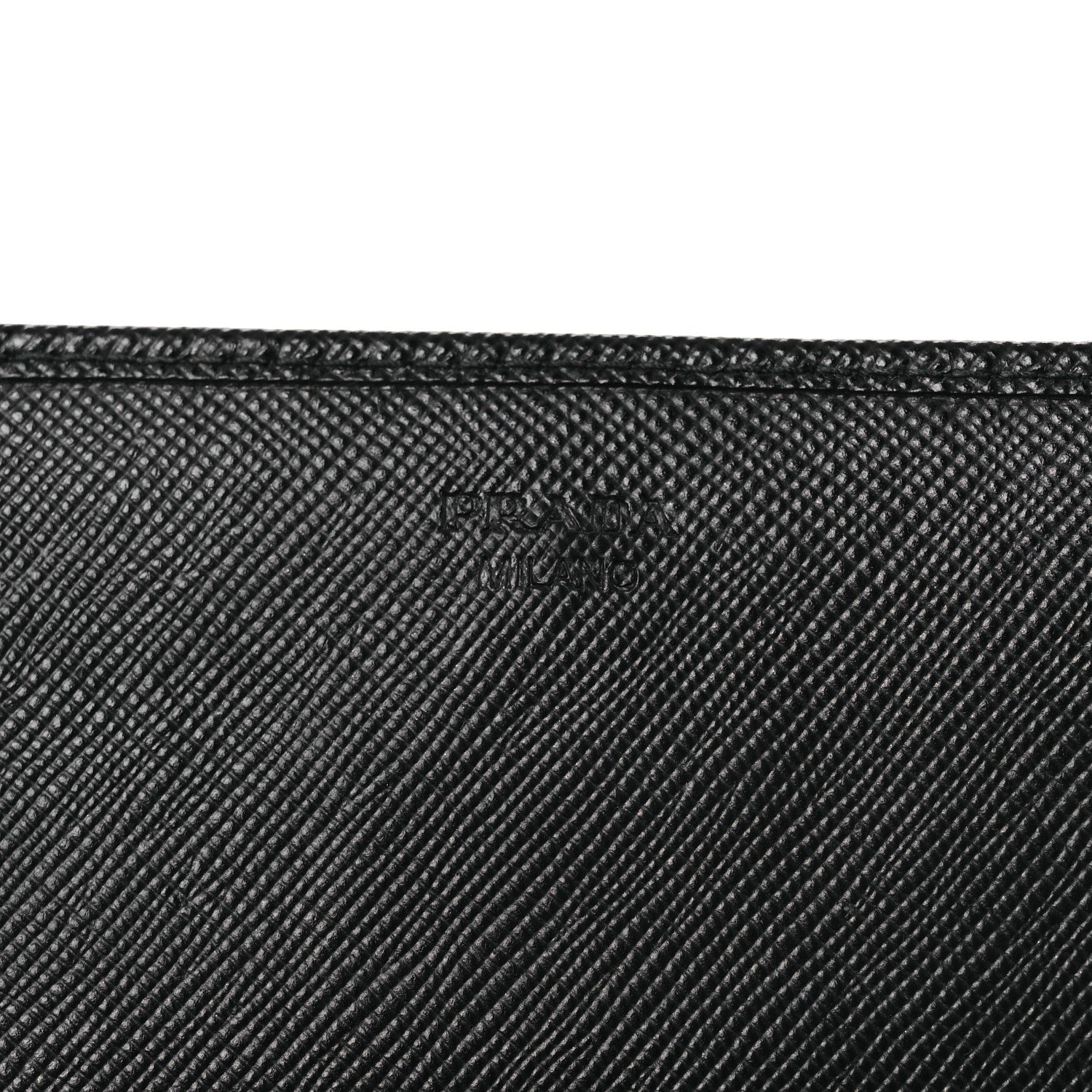 Prada Saffiano Metal Large Chain Wallet Black