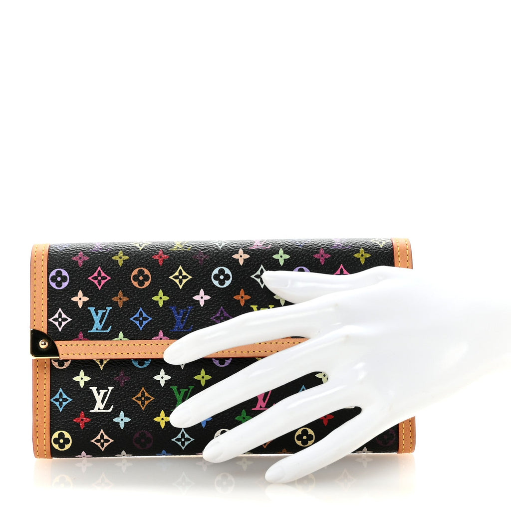 Louis Vuitton Monogram Multicolor Porte Tresor International Wallet Black