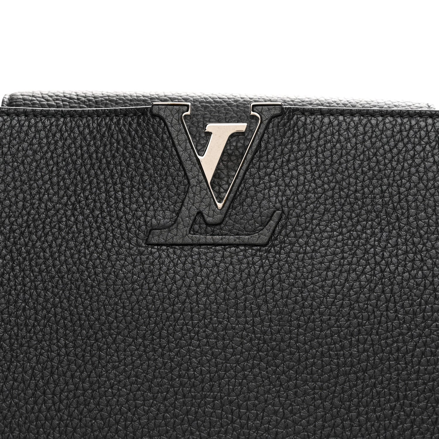 Louis Vuitton Taurillon Capucines MM Platino