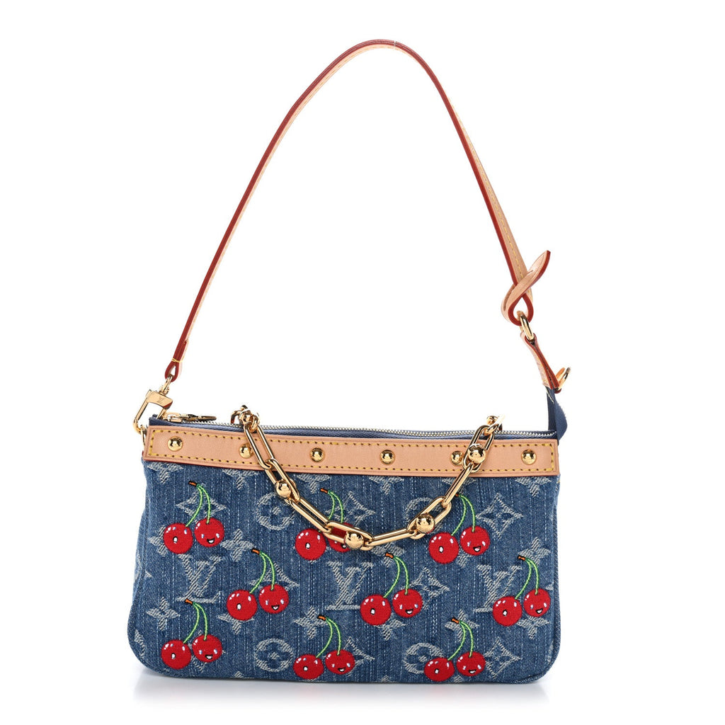 Louis Vuitton LV X TM Monogram Denim Cerises Pochette Accessories Blue