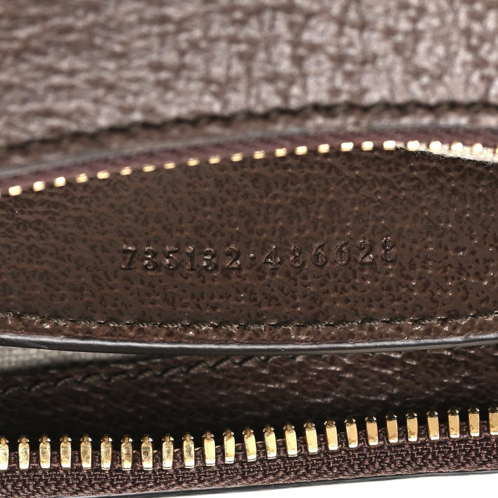 Gucci GG Supreme Monogram Textured Dollar Calfskin Web Small Ophidia GG Handbag Beige Ebony New Acero