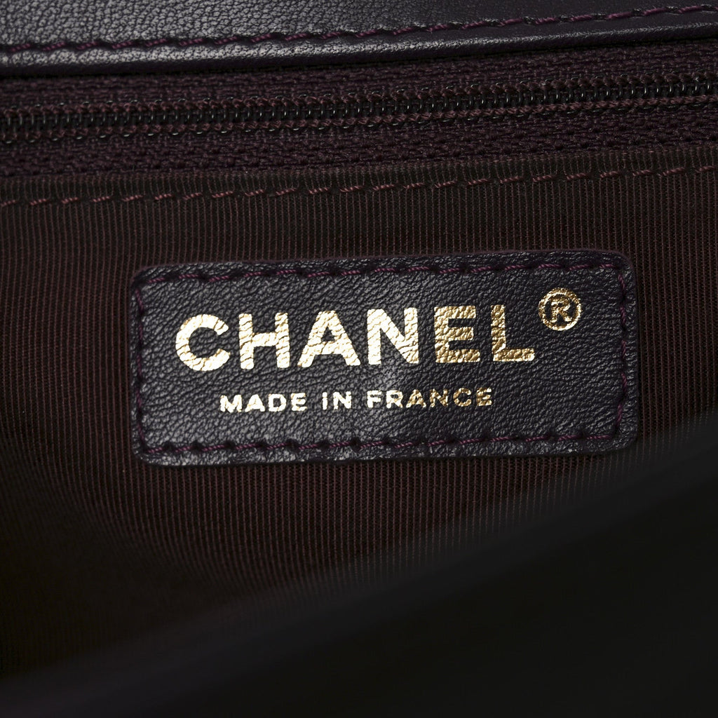 Chanel Lambskin Quilted New Medium Boy Flap Dark Purple