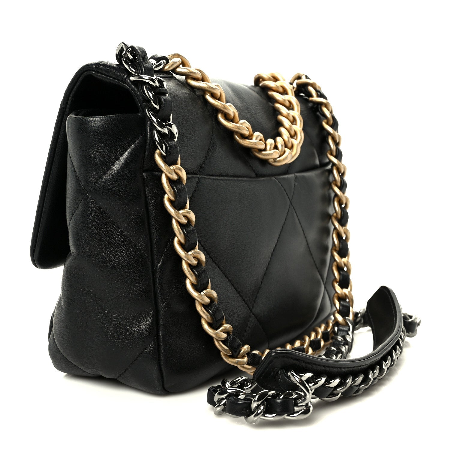 Chanel Lambskin Quilted Medium Chanel 19 Flap Black