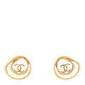 Metal CC Swirl Earrings Gold