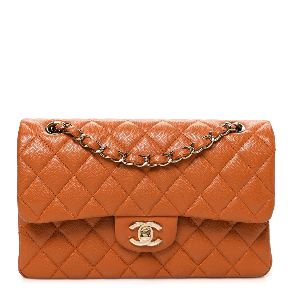 Chanel Caviar Quilted Small Double Flap Light Brown