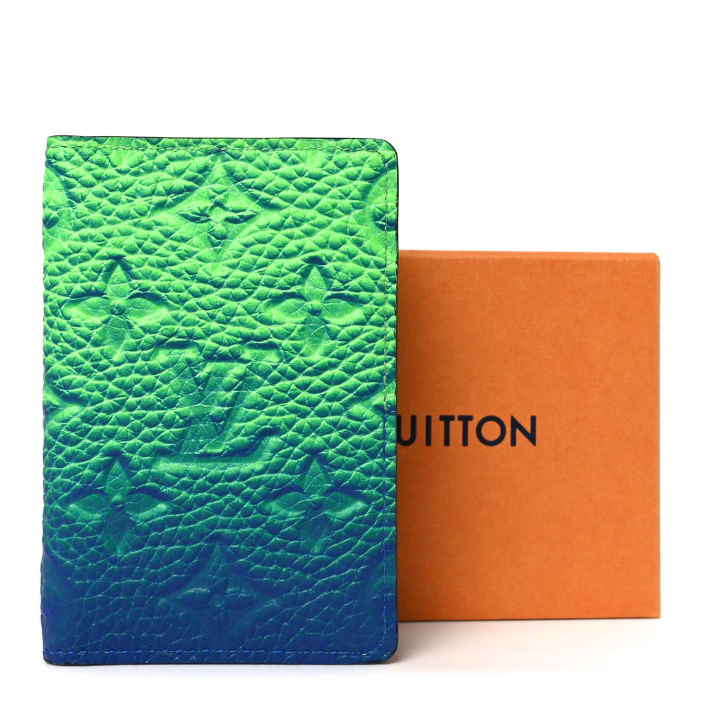 Louis Vuitton Taurillon Illusion Pocket Organizer Bleu Vert