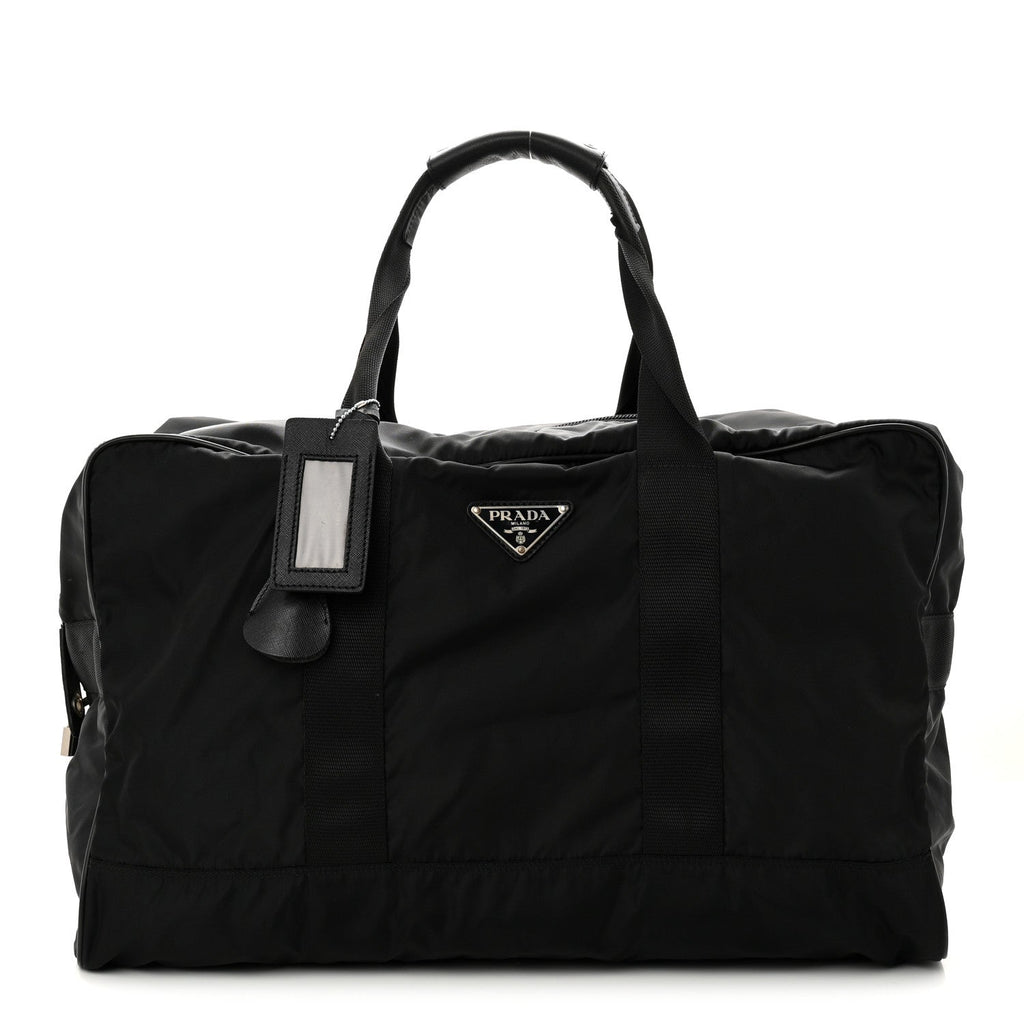 Prada Tessuto Nylon Saffiano Carry On Travel Bag Black