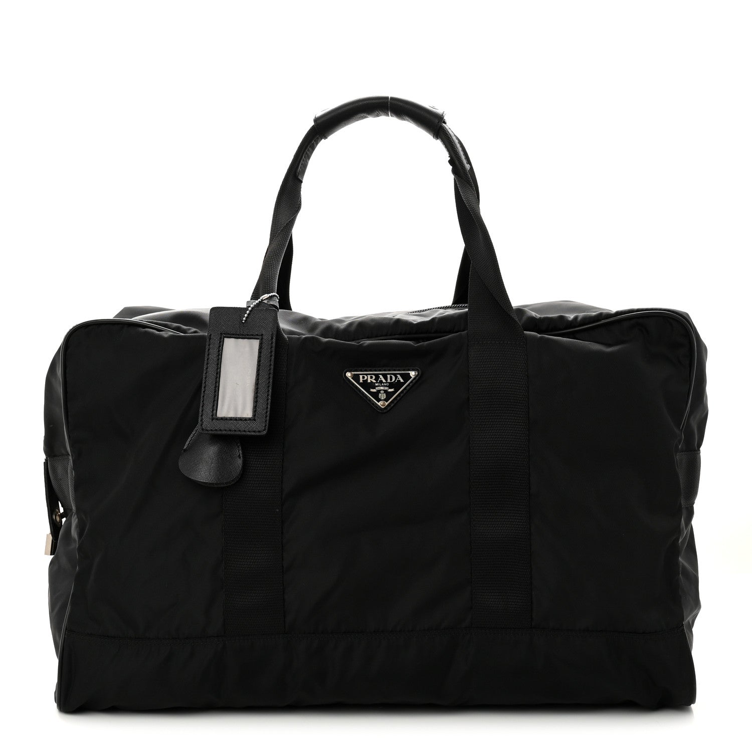 Prada Tessuto Nylon Saffiano Carry On Travel Bag Black