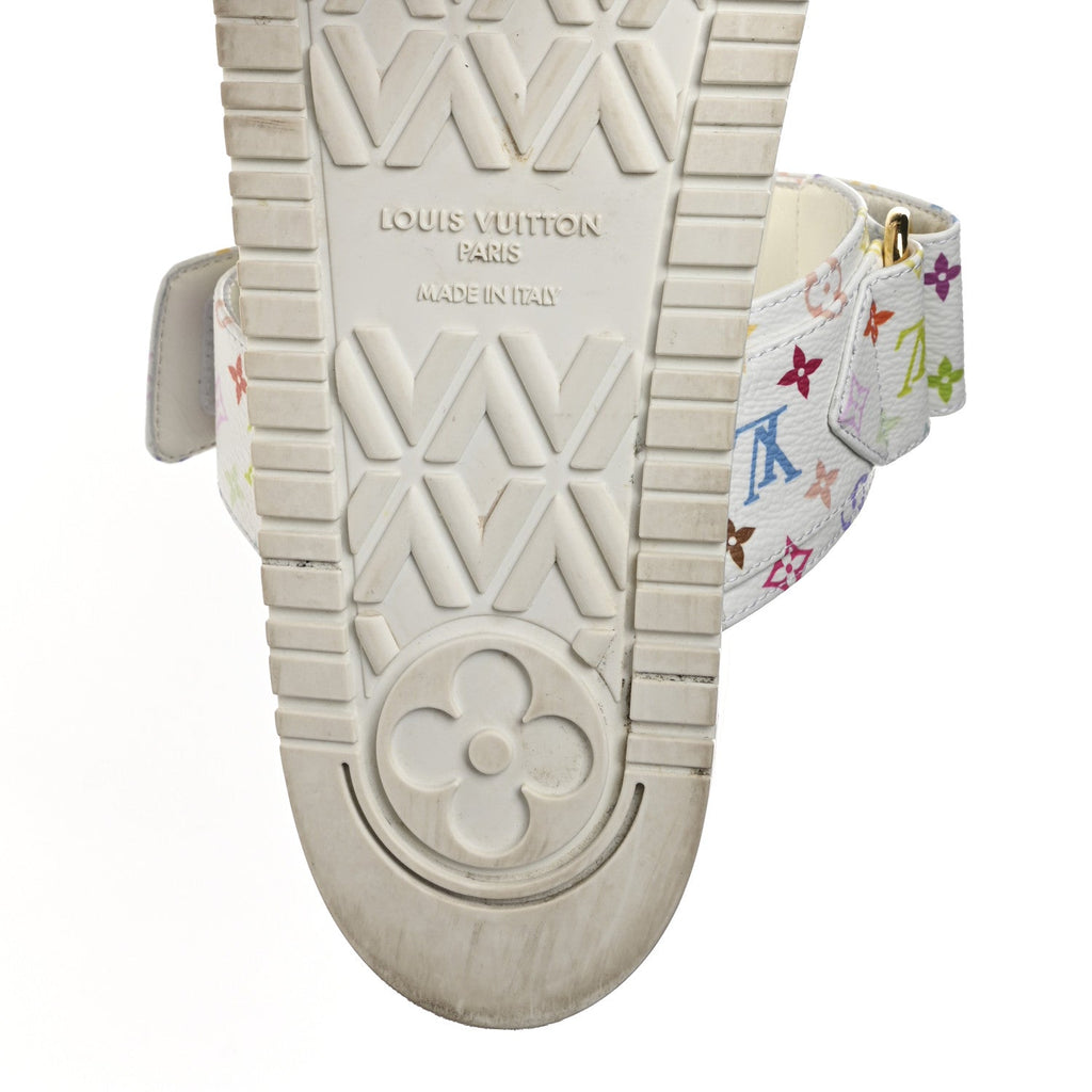 Louis Vuitton LV X TM Monogram Multicolor Bom Dia Comfort Mule Sandals 38.5 White