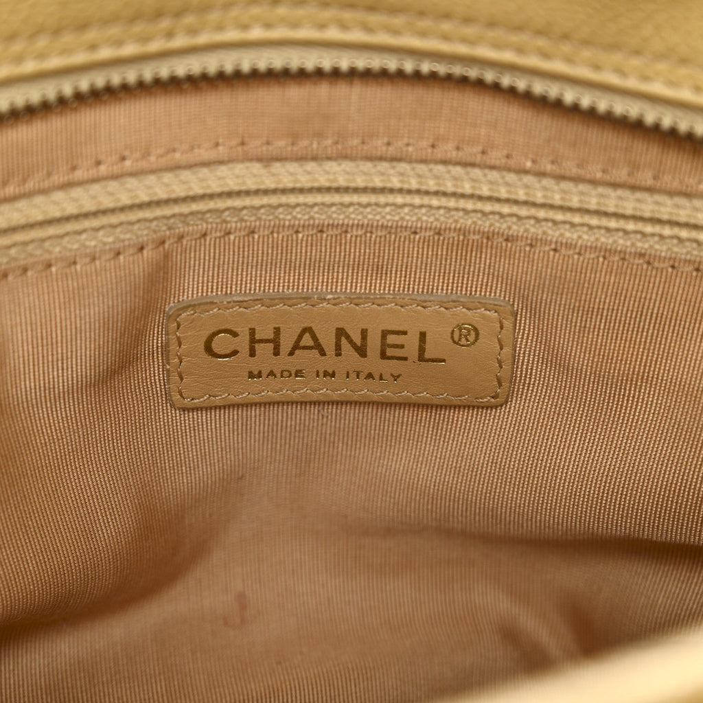 Chanel Caviar Quilted Petit Timeless Tote PTT Beige