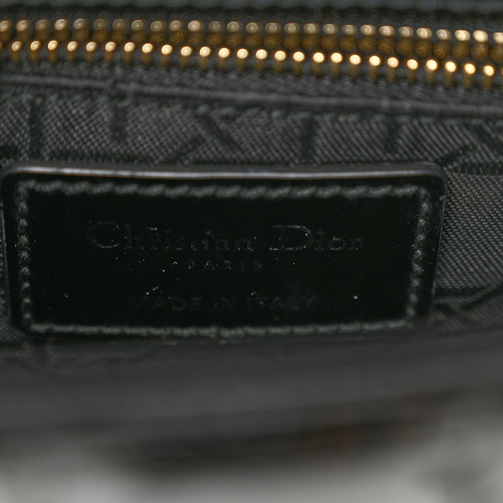 Christian Dior Patent Cannage Mini Lady Dior Black