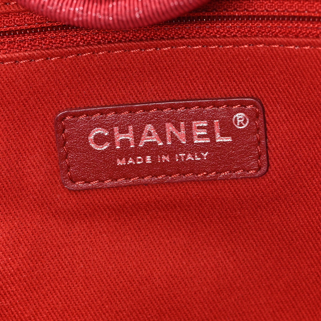 Chanel Lurex Boucle Medium Deauville Tote Red