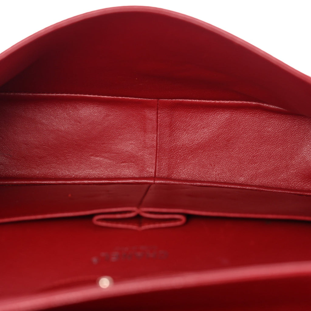 Chanel Caviar Quilted Jumbo Double Flap Dark Red