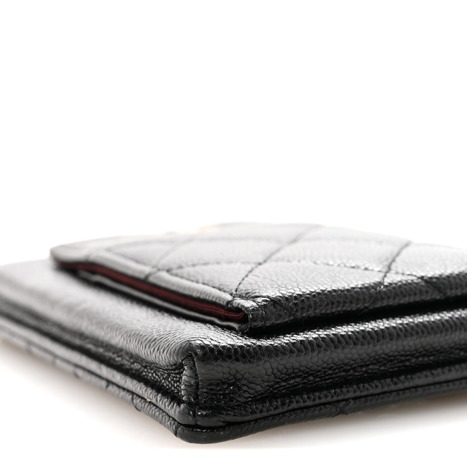 Caviar Quilted Zip Phone Case Black