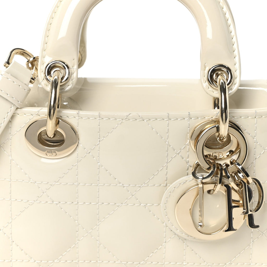 Christian Dior Patent Cannage Micro Lady D-Joy Latte