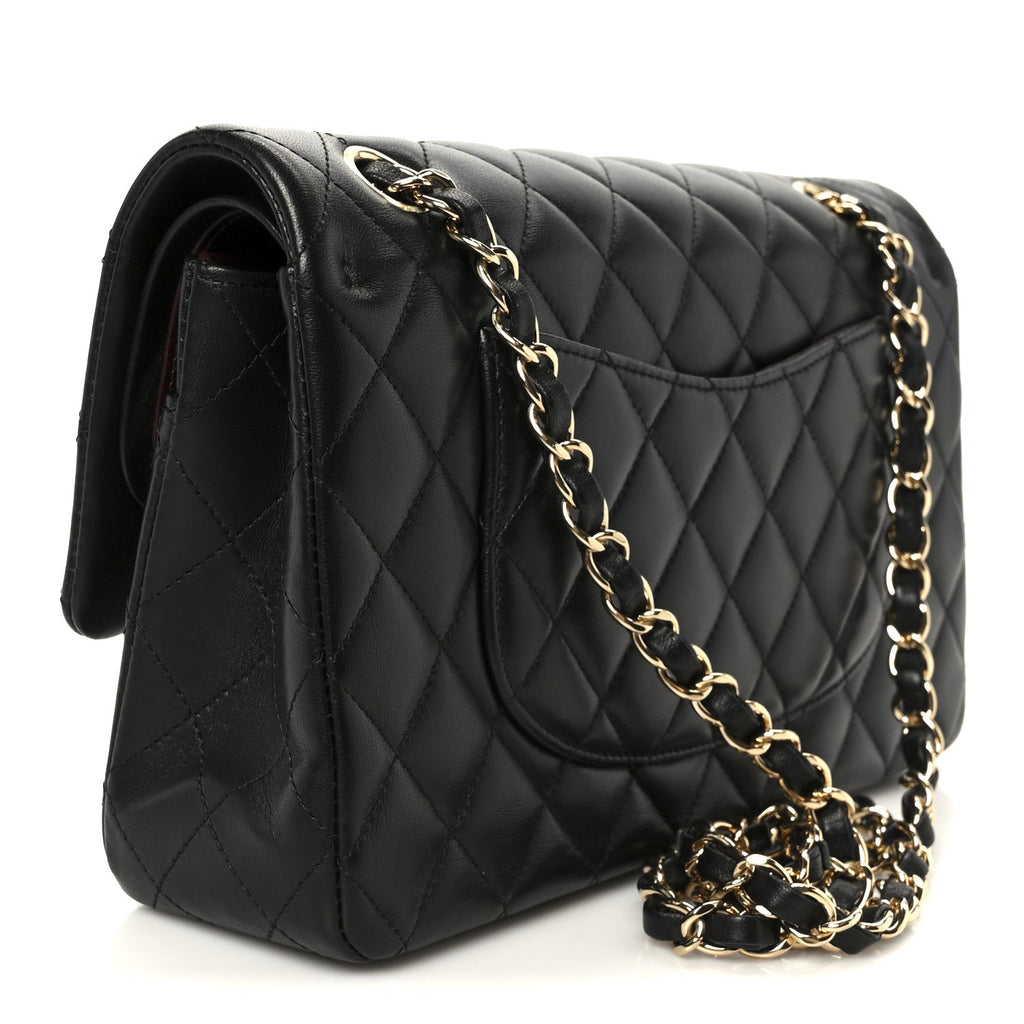 Chanel Lambskin Quilted Medium Double Flap Black