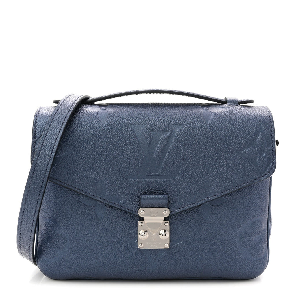 Louis Vuitton Metallic Empreinte Monogram Giant Pochette Metis Navy Nacre