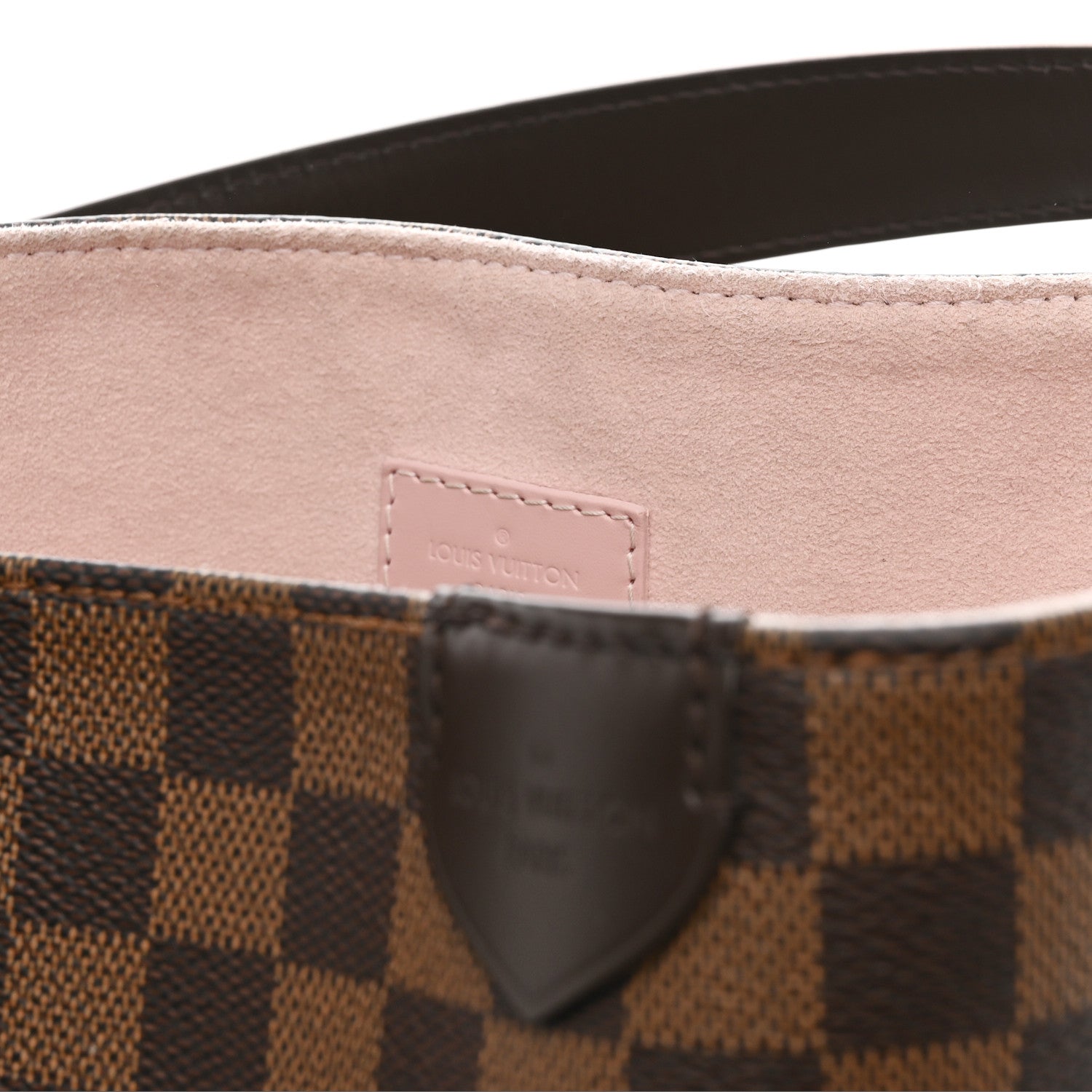 Louis Vuitton Damier Ebene Caissa Hobo Rose Ballerine