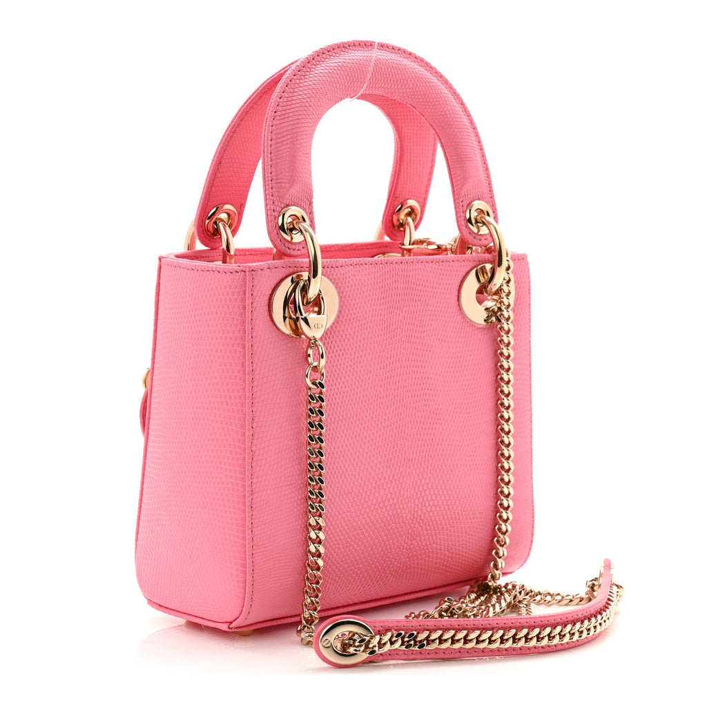 Christian Dior Lizard Mini Lady Dior Pink