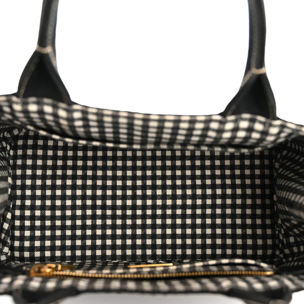 Prada Canapa Small Logo Tote Black Talco
