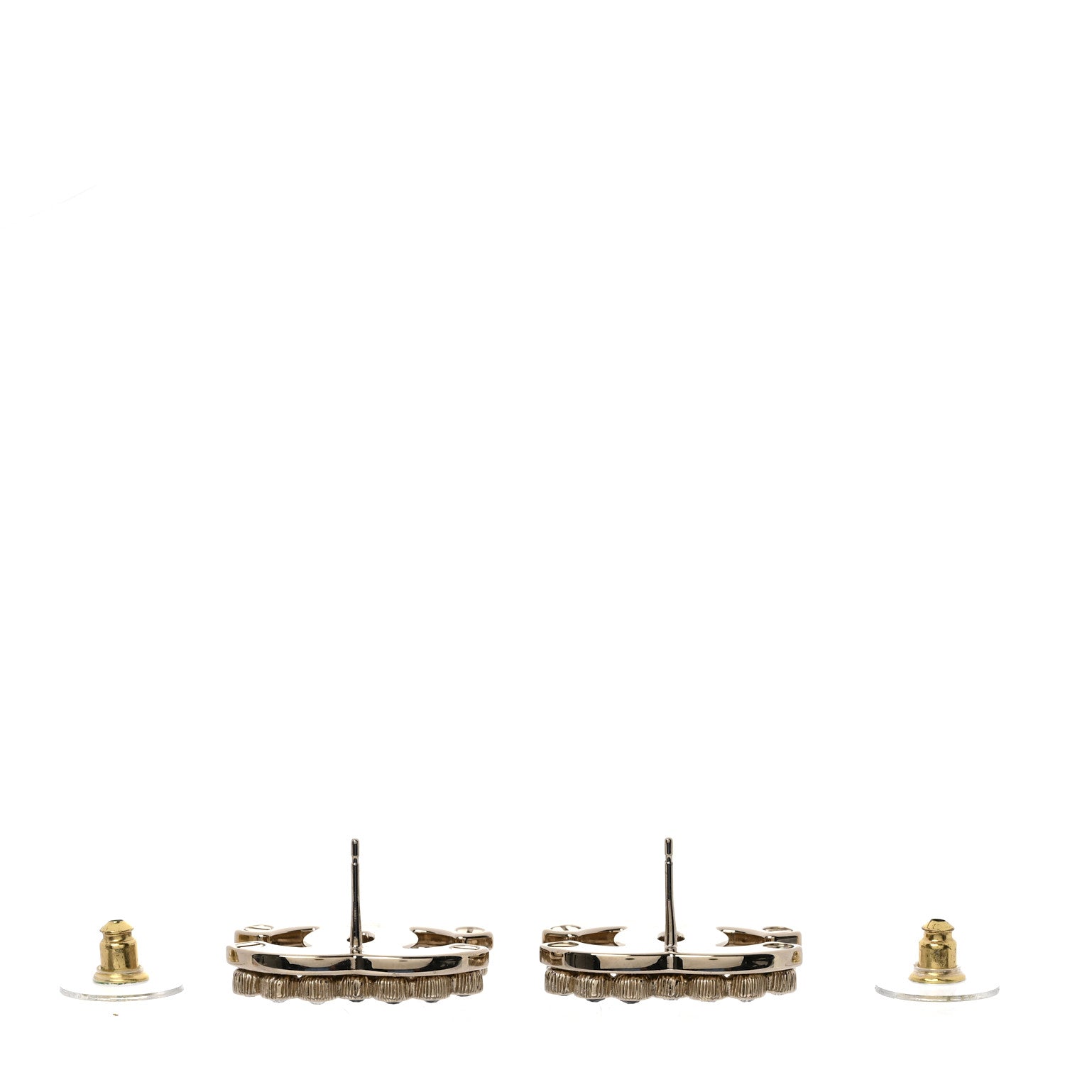 Crystal CC Earrings Black Gold