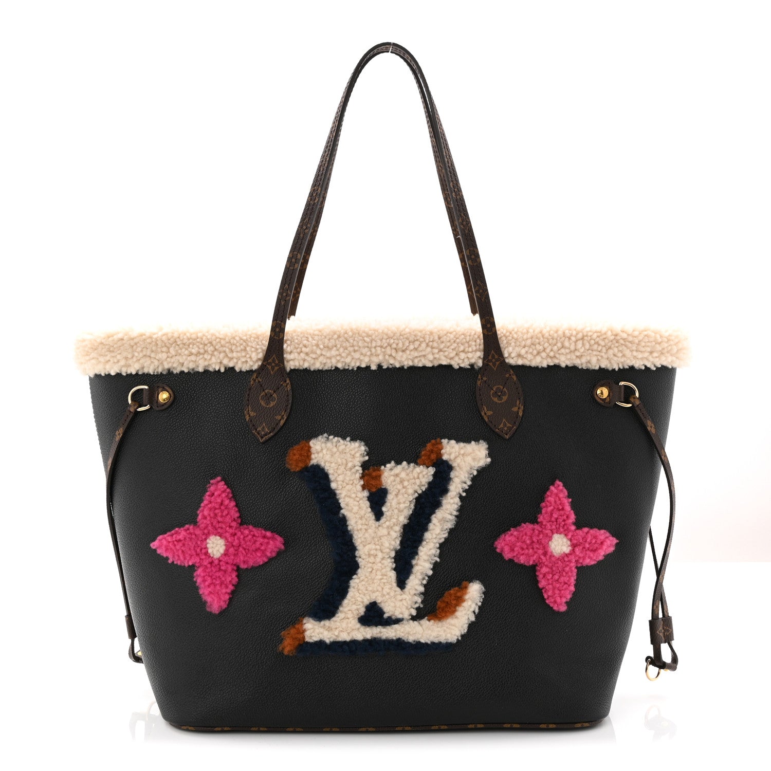 Louis Vuitton Calfskin Monogram Teddy Neverfull MM Black