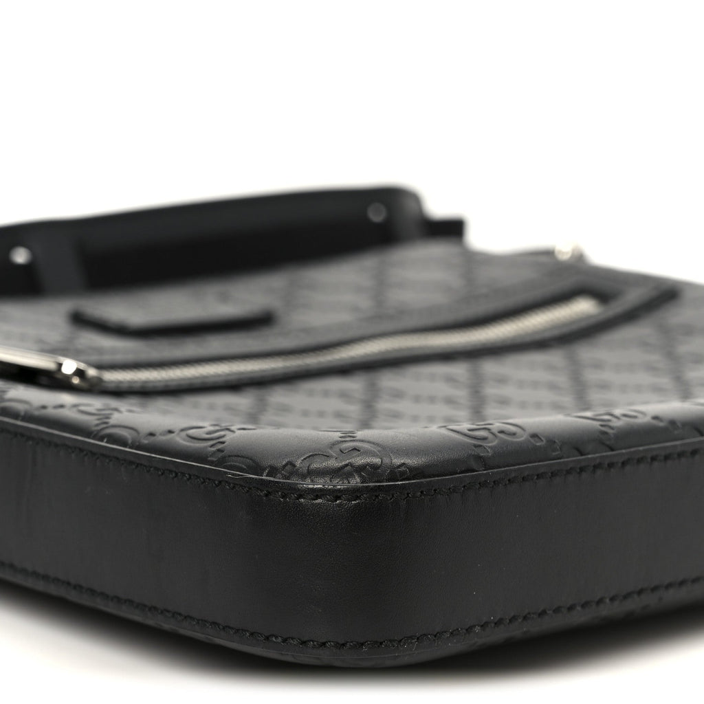Gucci Guccissima Signature Small Messenger Bag Black