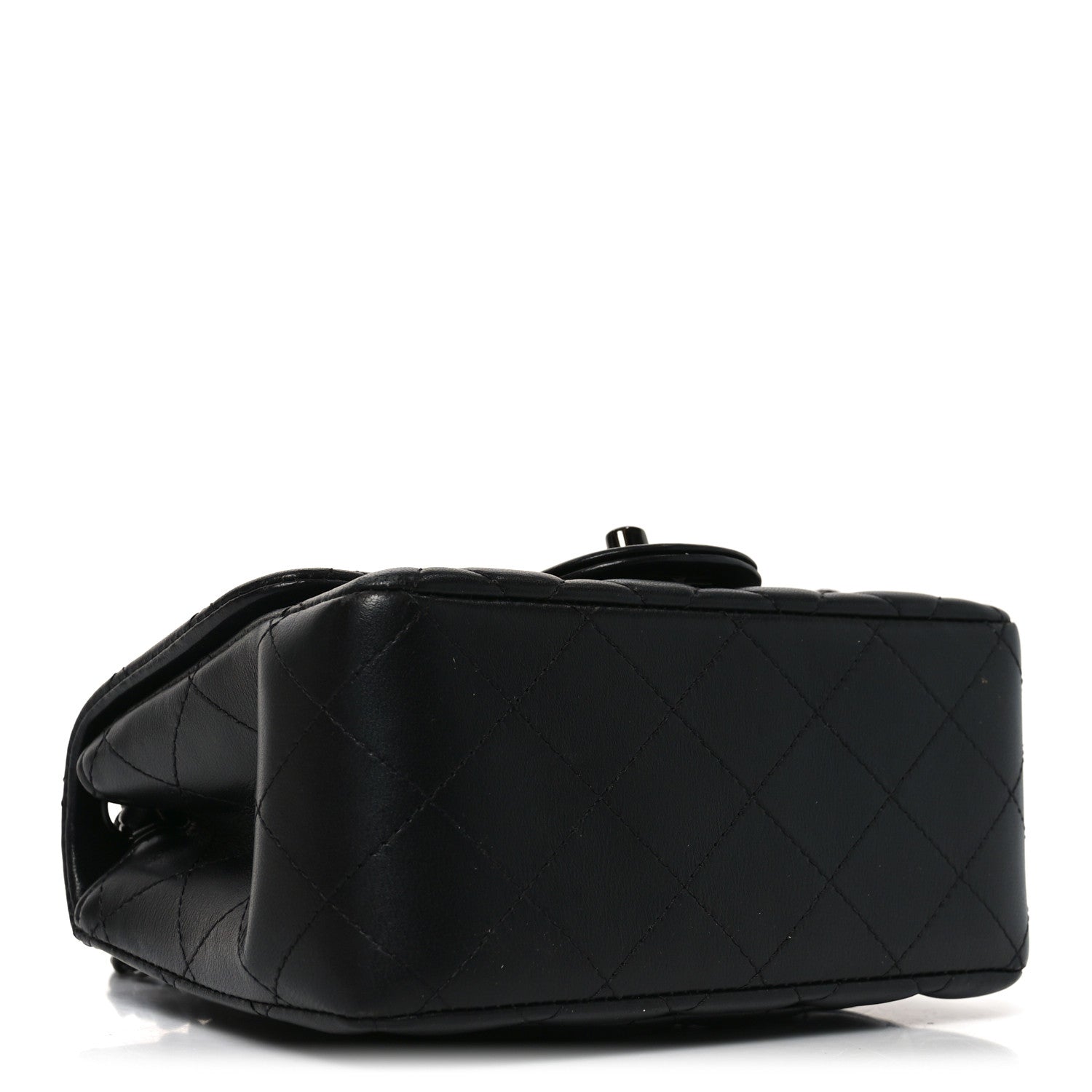 Chanel Lambskin Quilted Mini Square Flap So Black