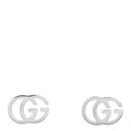 Gucci 18K White Gold Running G Stud Earrings