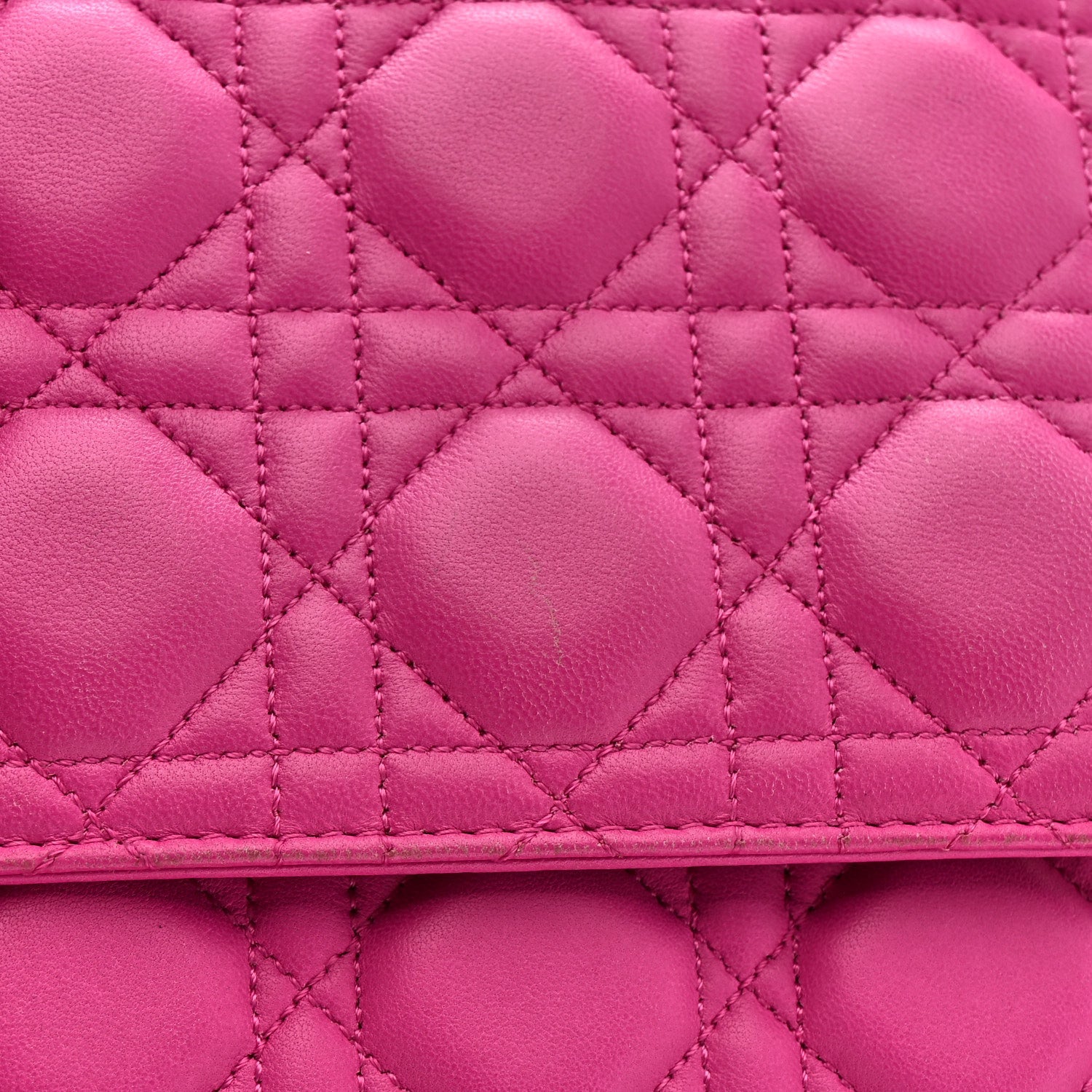 Christian Dior Lambskin Cannage Large Miss Dior Flap Sorbet