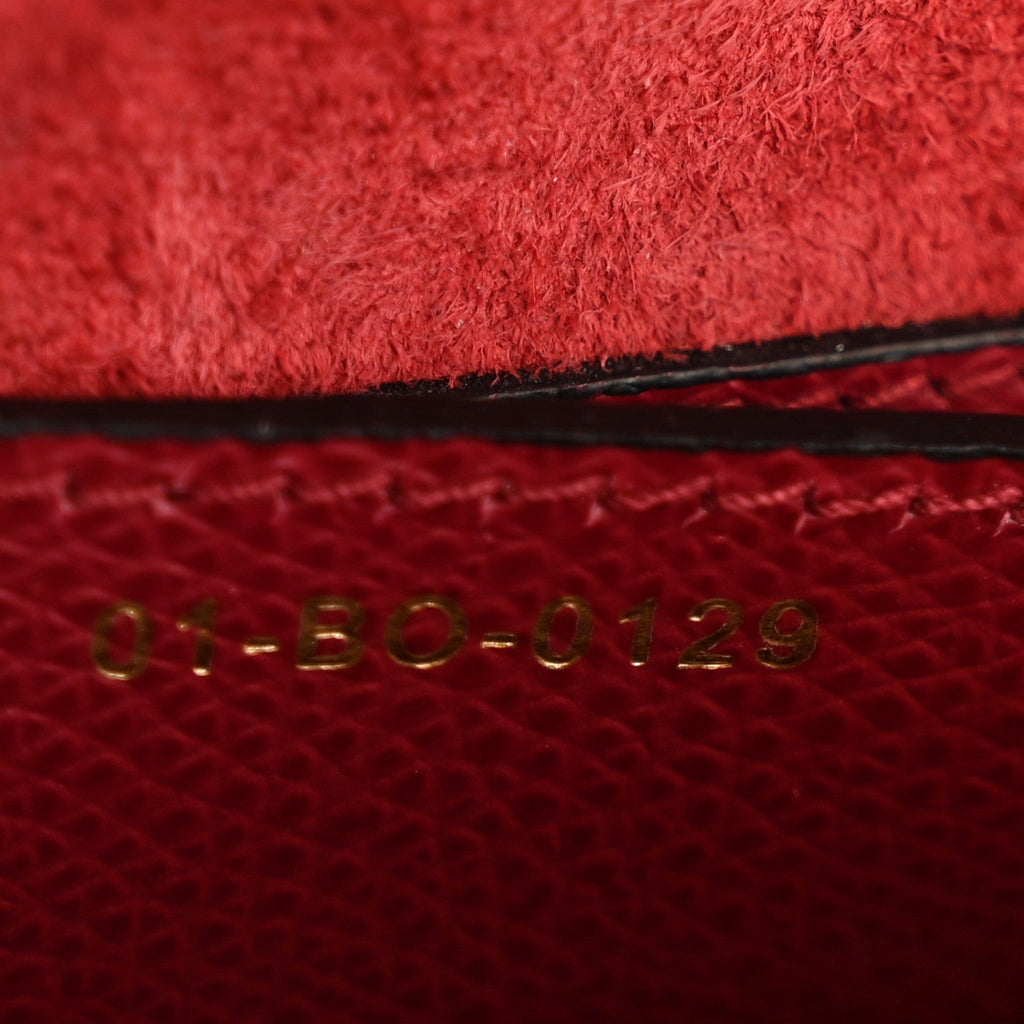 Christian Dior Grained Calfskin Saddle Bag Red