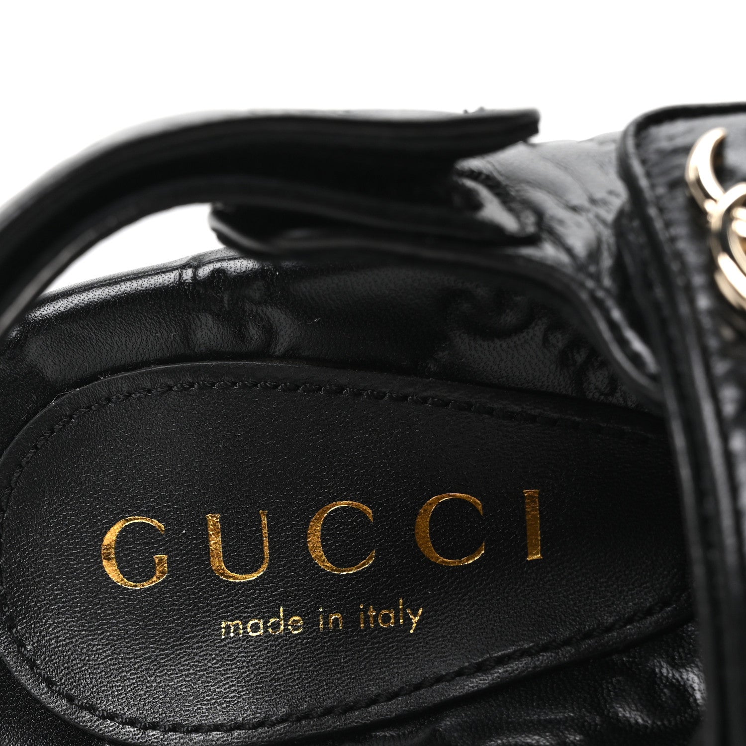 Gucci Guccissima GG Embossed Womens Sandals 37 Black