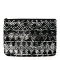 Chanel Sequin Wool Quilted Cosmetic Pouch Black Silver