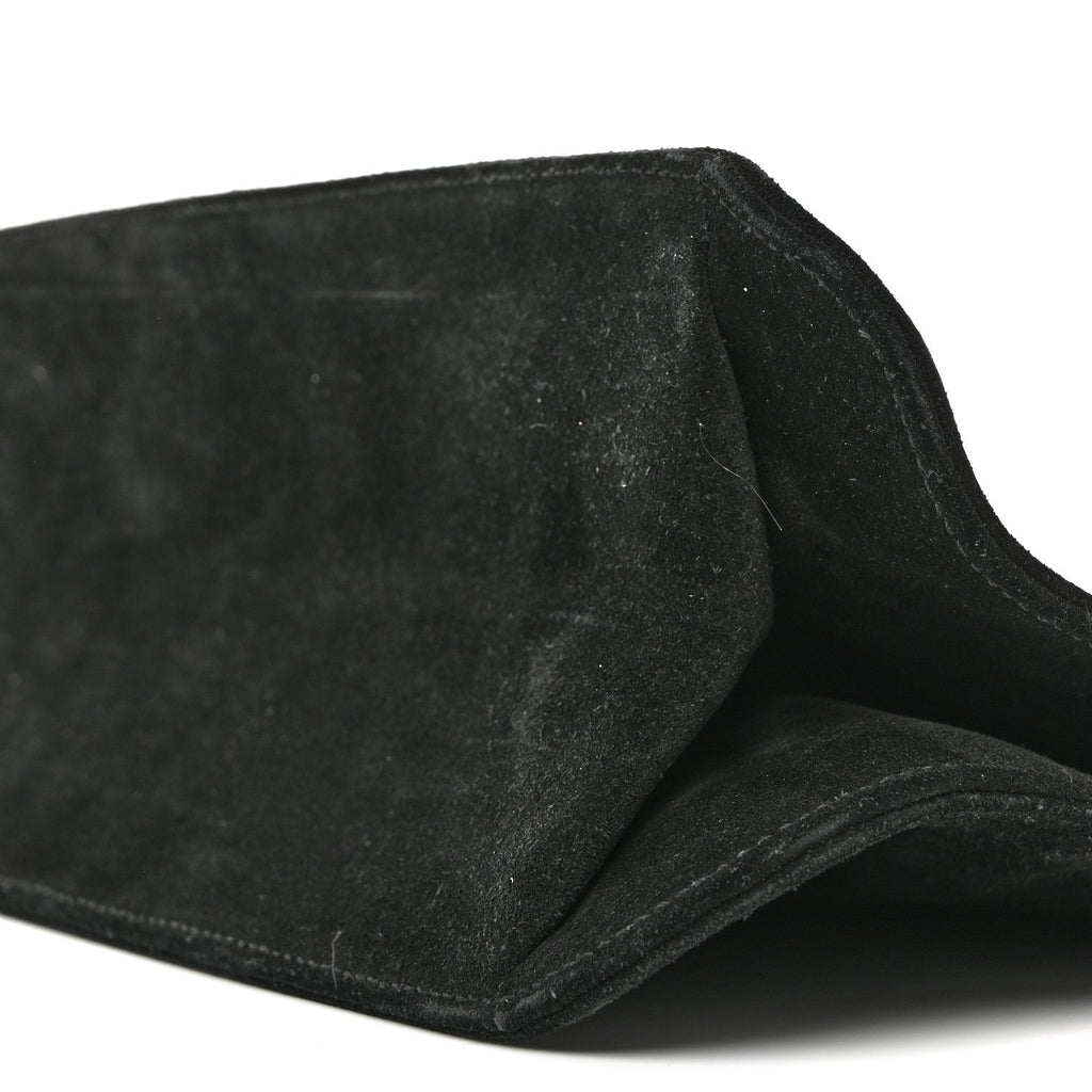 Gucci Suede Logo Shoulder Bag Black