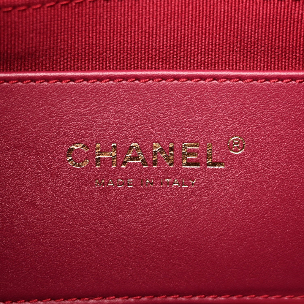 Chanel Lambskin Quilted Double Pocket Drawstring Backpack Black