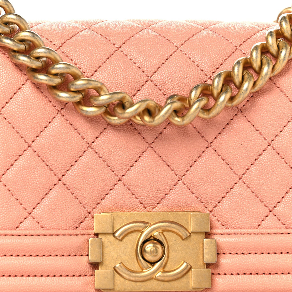 Chanel Caviar Quilted Small Boy Flap Light Pink