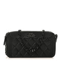 Chanel Lambskin Quilted Small Boy Clutch With Chain So Black