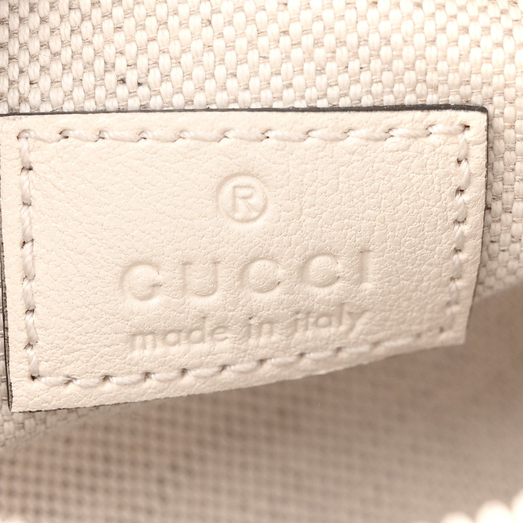 Gucci Sakai Be Green Calfskin Diagonal Stitched Mini Blondie Barrel Shoulder Bag Mystic White